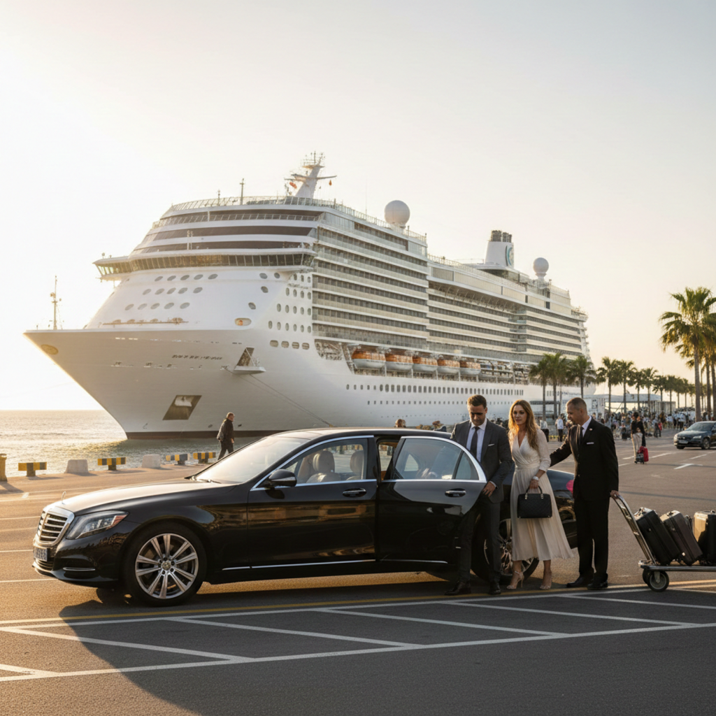 Cruise Ship Transfers Sydney luxury chauffeur car at Sydney cruise terminal