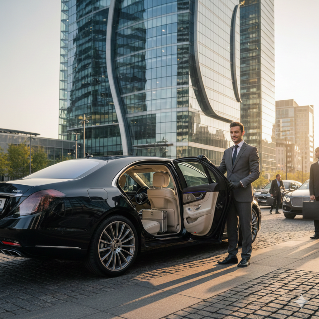 Executive Sedan Chauffeur providing luxury corporate transfer service in Sydney CBD