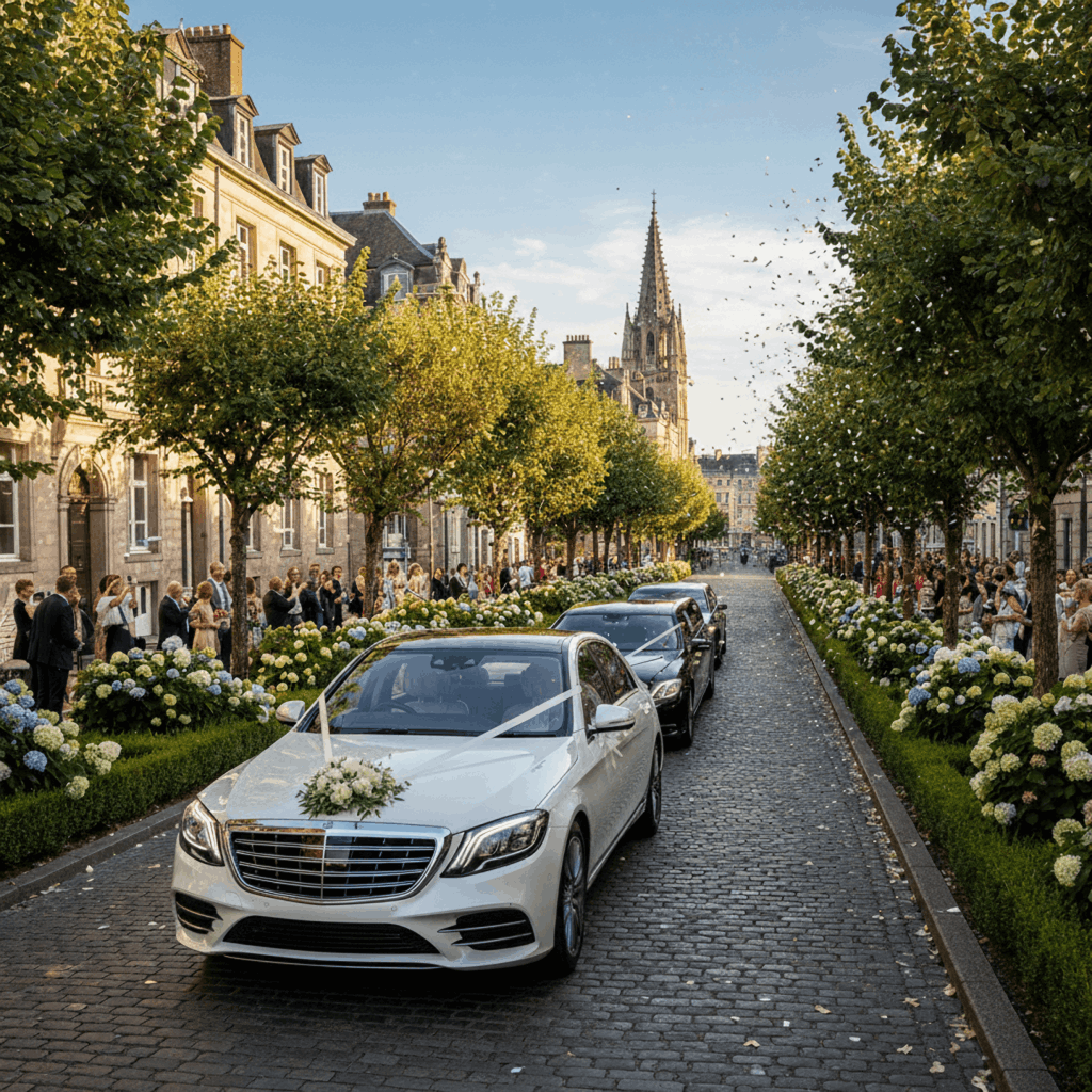 Luxury Transport for Weddings Sydney with elegant white chauffeur car and bridal convoy